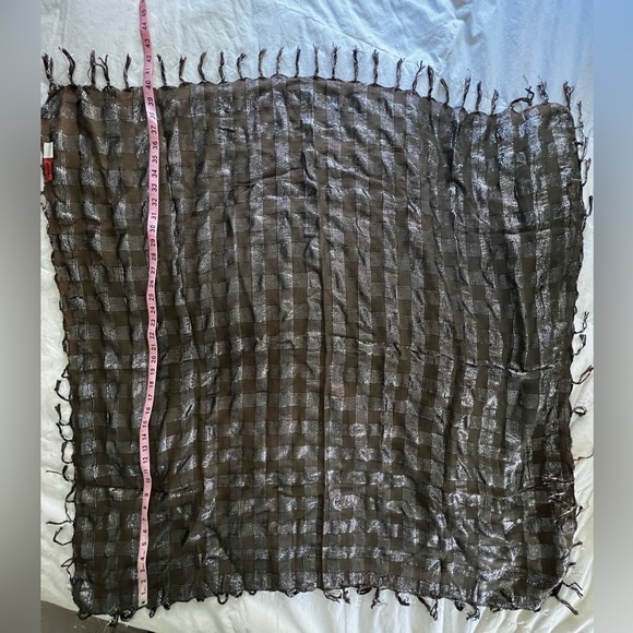 Chan Luu Plaid Lurex Scarf - Picture 3 of 4